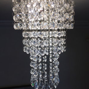 Crystal Pendant for Cans with Magnets CELESTE design for Trim on Recessed Lights Mini Chandelier