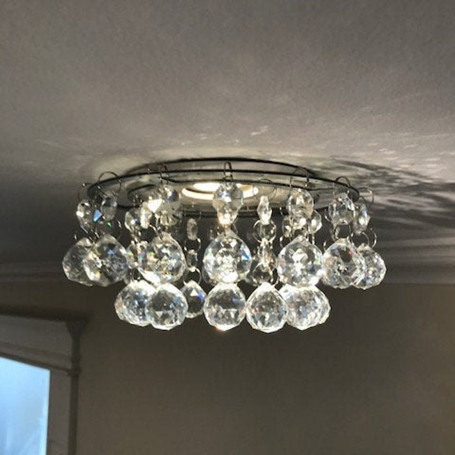 Luxe Crystal Mini Chandelier with for recessed lights Etsy