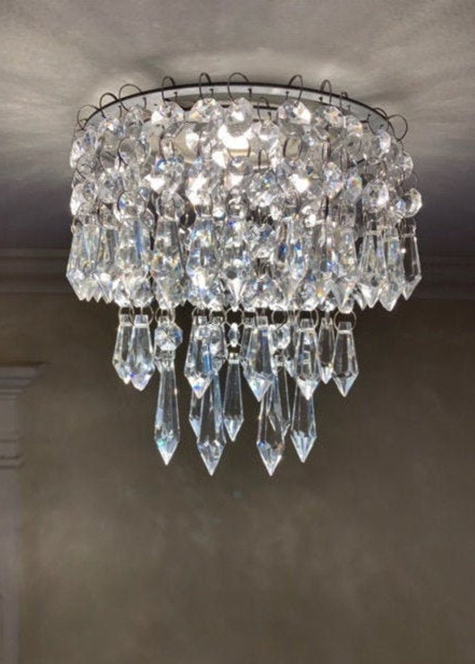 Luxe Crystal Mini Chandelier with for recessed lights Etsy