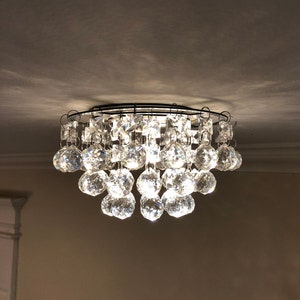 Luxe Crystal Mini Chandelier with magnets for recessed lights CINDY pendant fixture