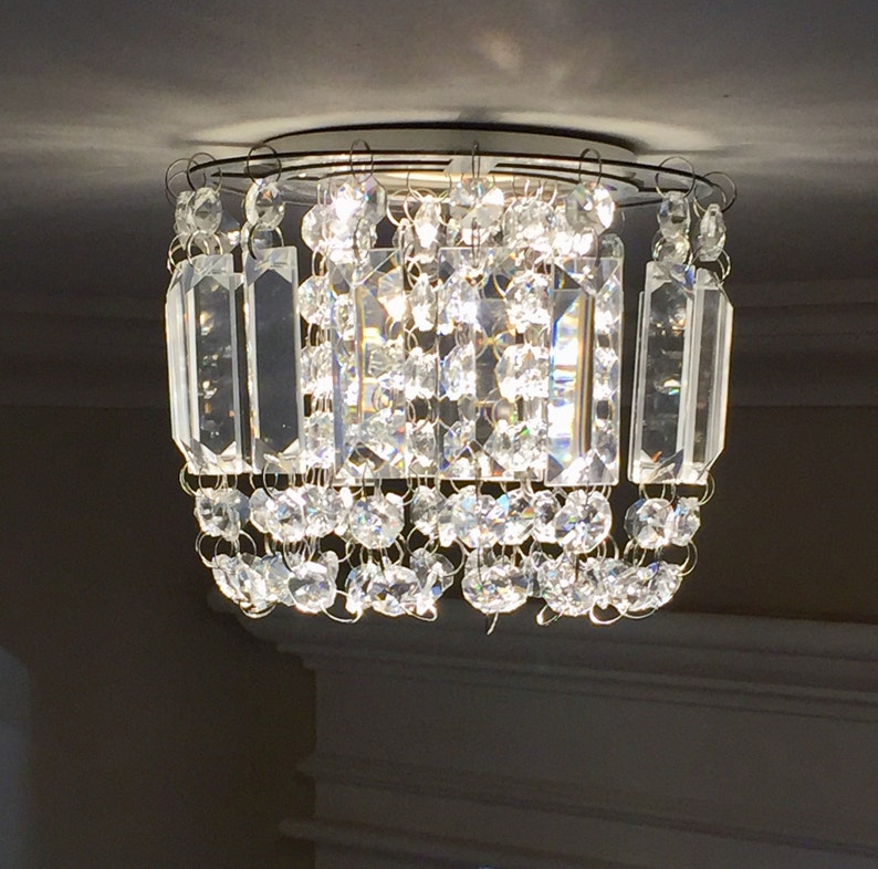 Luxe Crystal GABRIELLA Mini Chandelier Pendant for Recessed Etsy