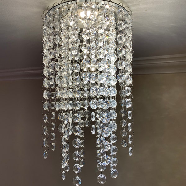 Luxe Crystal Fixtures | Recessed Light or Pot Light Mini Chandelier Clip On by Magnet in Crystal MARISA design