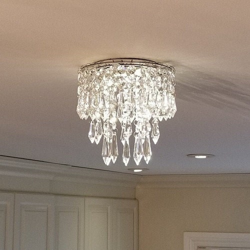 Luxe Crystal Mini Chandelier With Magnets For Recessed Lights Luxe Crystal Mini Chandelier With, Mini Chandelier Flush Mount