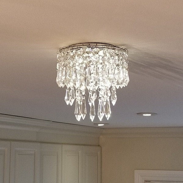 Luxe Crystal Mini Chandelier with magnets for recessed lights LOUISE pendant fixture