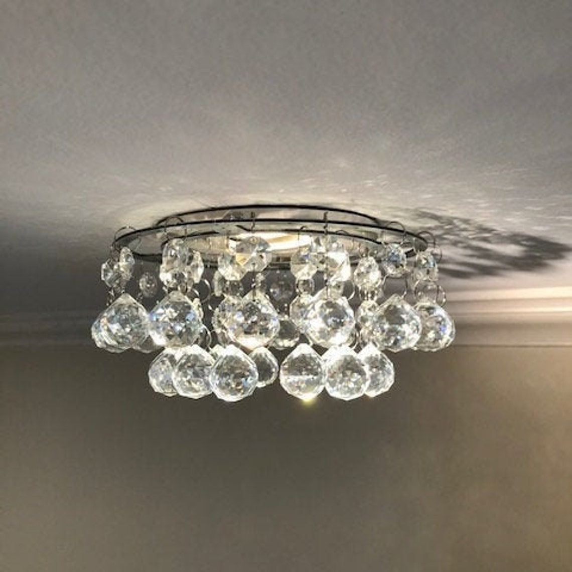 Luxe Crystal Mini Chandelier with for recessed lights Etsy