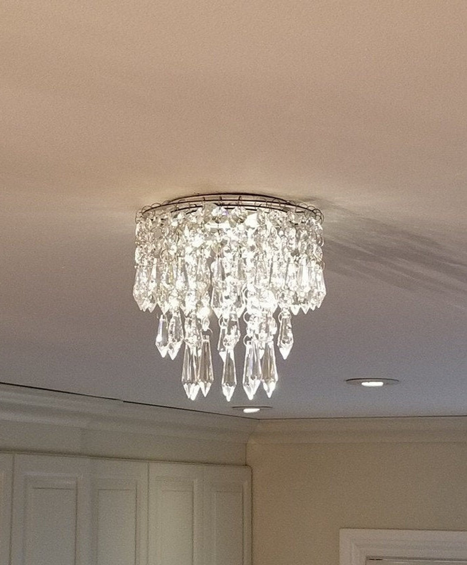 Luxe Crystal Mini Chandelier with for recessed lights Etsy