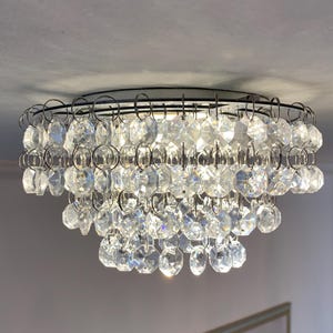 Luxe Crystal Fixture for recessed light MARIE design with magnet for mini chandelier