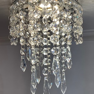 Luxe Crystal Mini Chandelier with magnets for recessed lights CHANTAL pendant fixture