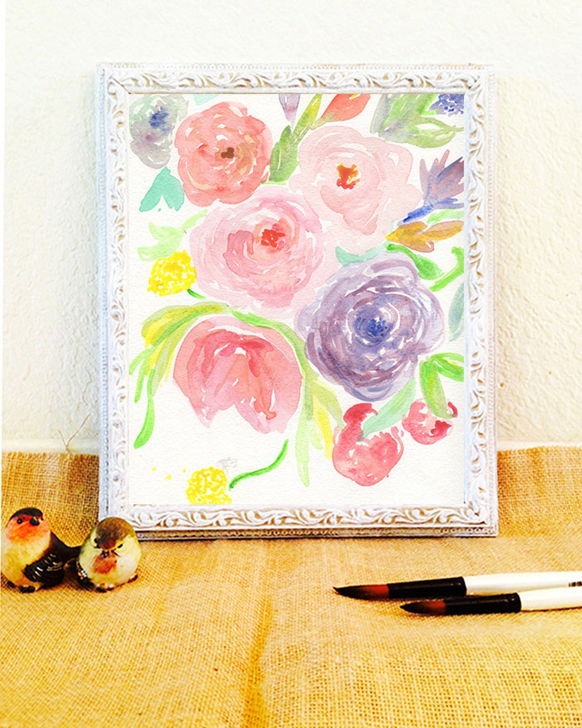 Nursery Wall Art Watercolor Flowers Nursery Flower Floral - Etsy
