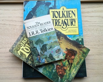 Collection of J.R.R. Tolkien Books Tolkien Treasury Fully Illustrated The Tolkien Reader plus Biography of Tolkien by Grotta