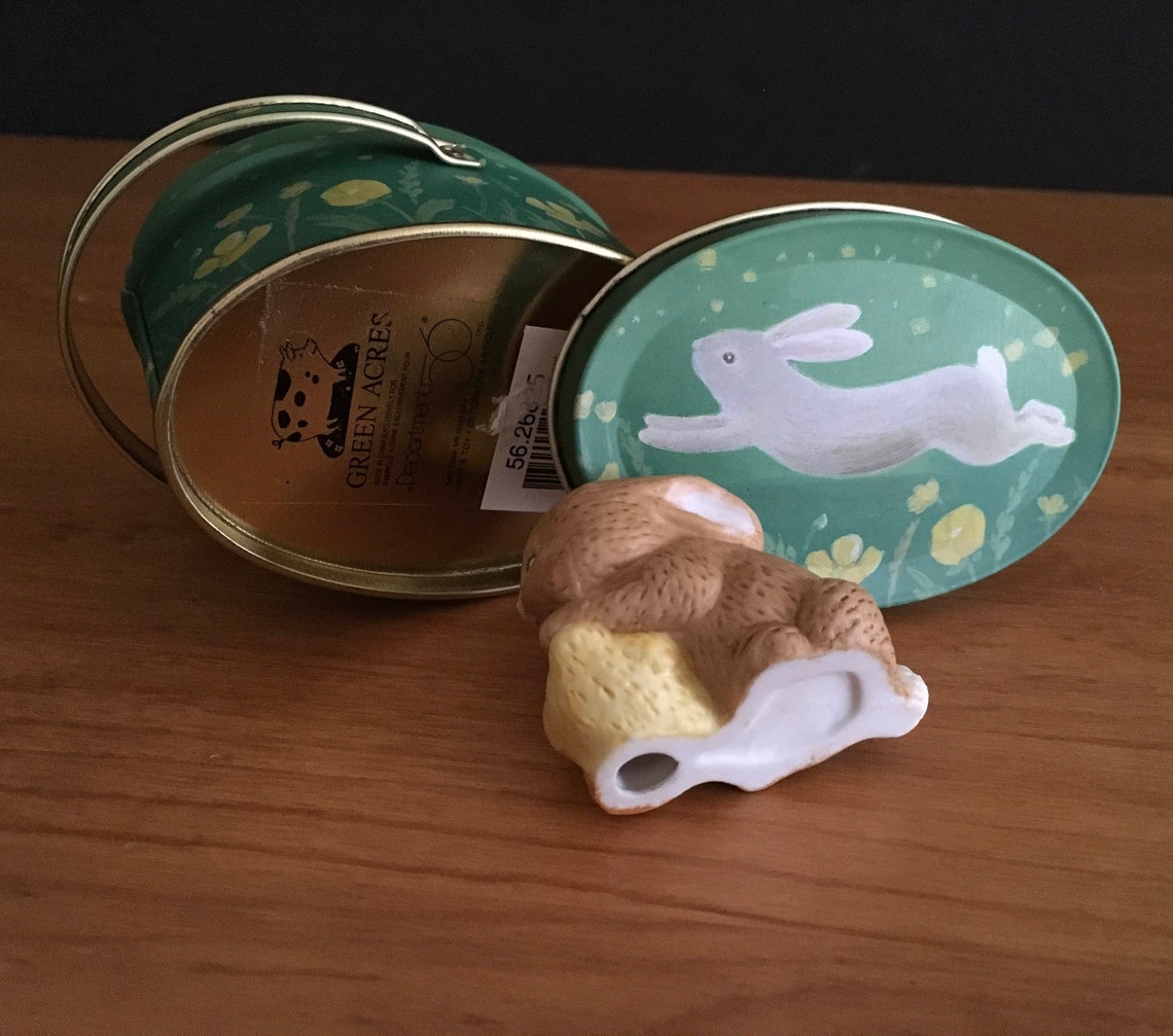 Mini Bunny and Duckling Enesco figurine Springtime Easter Etsy