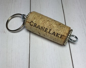 Wine Cork Keychain - Crane Lake