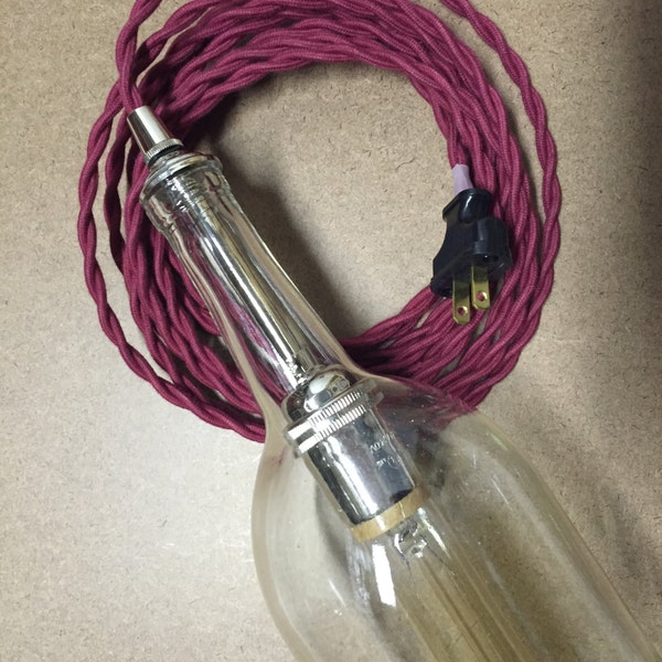 Plug-in Wine Bottle Pendant Light with 15' Cord - bulb included