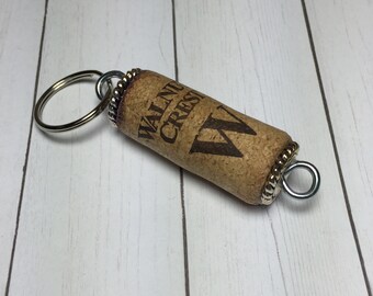 Wine Cork Keychain - Walnut Crest
