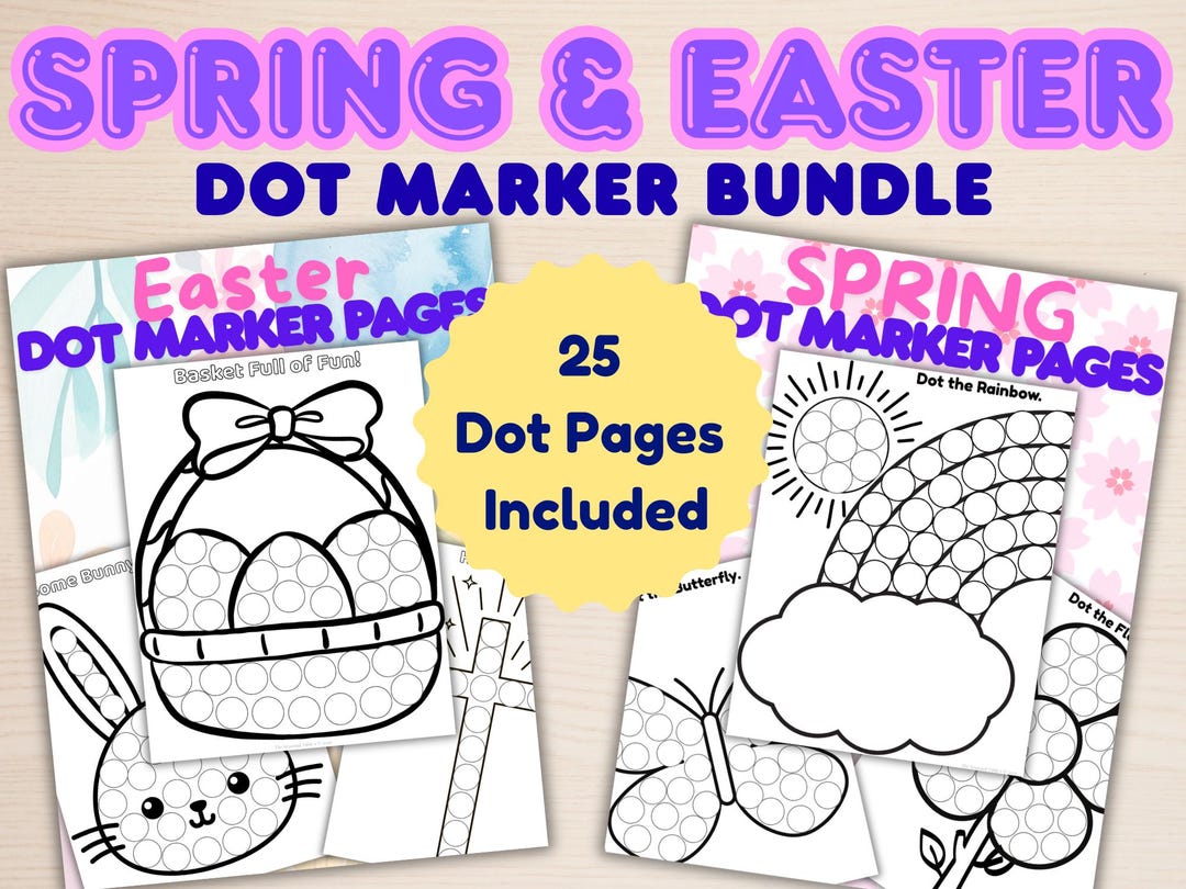 Spring and Easter Dot Marker Pages Combined Bundle | Preschool Fine ...