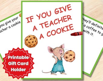 Se regali un biscotto a un insegnante (stampabile) / Porta carte regalo per l'apprezzamento degli insegnanti / Regalo di fine anno per gli insegnanti / Idea regalo per Target Coffee