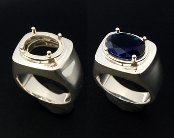 mens sterling silver ring settings for loose stones