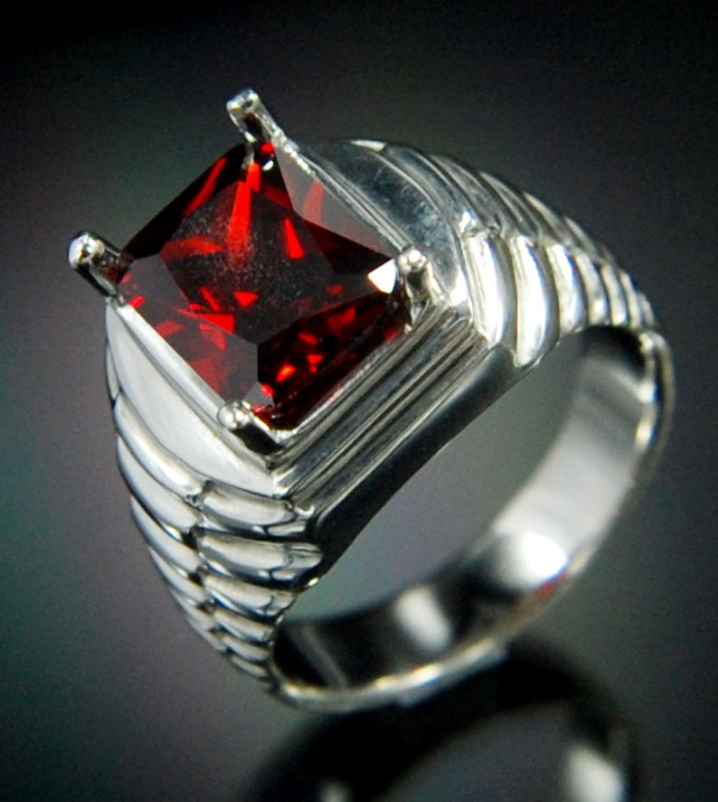 Men blanks silver ring semi mount setting for rectangle Etsy