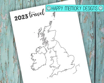 Rastreador Bullet Journal - Travel Spread - Reino Unido 2023 - Descarga digital / Imprimible