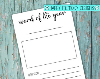 Bullet Journal - Palabra del año - Descarga digital / Imprimible