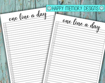 Bullet Journal - Una línea al día - Descarga digital / Imprimible