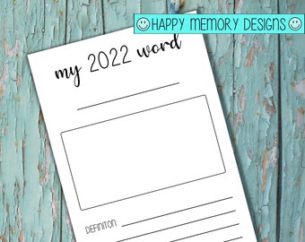 Bullet Journal - Palabra del año - Descarga digital / Imprimible