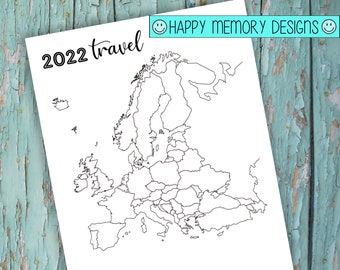 Rastreador Bullet Journal - Travel Spread - Europa 2022 - Descarga digital / Imprimible