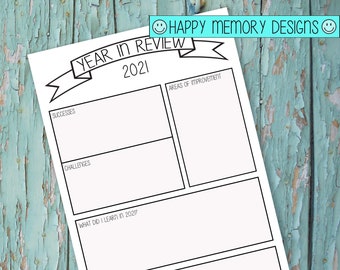 Bullet Journal - Resumen del año 2021 - Descarga digital / Imprimible