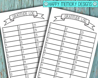 Rastreador Bullet Journal - Registro de gratitud - Descarga digital / Imprimibles 2