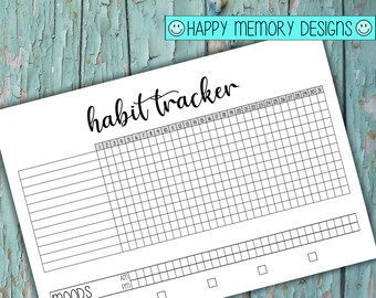 Rastreador de Bullet Journal - Rastreador de hábitos sin fecha - Descarga digital / Imprimible