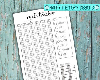 Rastreador Bullet Journal - Cycle Tracker - Descarga digital / Imprimible