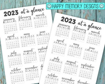 Rastreador Bullet Journal - Calendario de un vistazo al año 2023 - Descarga digital / Imprimibles 2