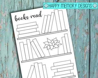 Bullet Journal tracker - Reading Log - Books Read - Book Tracker - Digital Download/ Printable