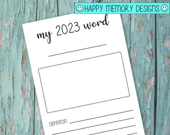 Bullet Journal - Palabra del año - Descarga digital / Imprimible