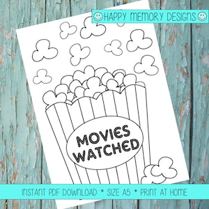 Bullet Journal tracker - Movies - Digital Download/ Printable