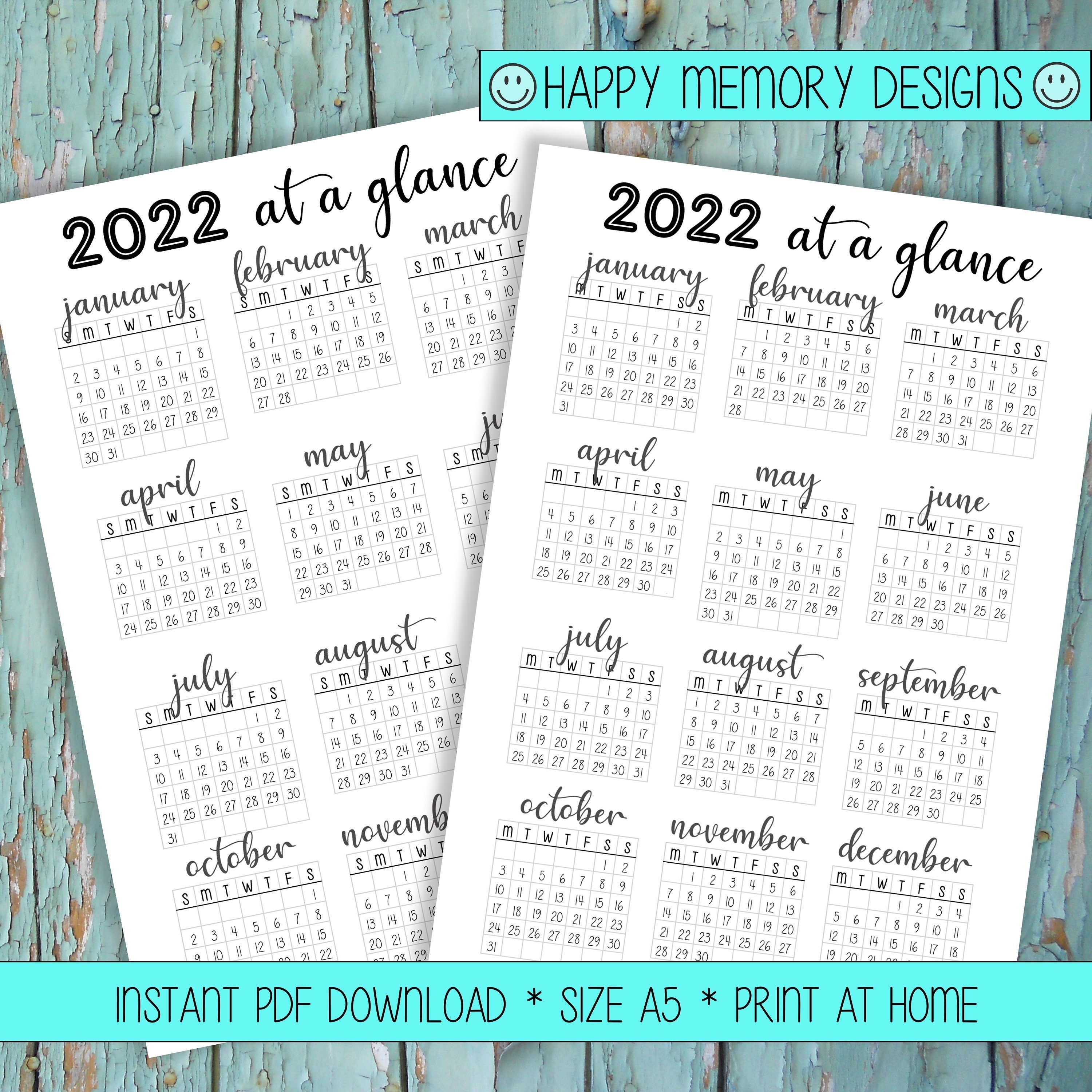 Bullet Journal Tracker 2022 Year at a Glance Calendar - Etsy Bullet Journal Tracker 2022 Year at a Glance Calendar - Etsy