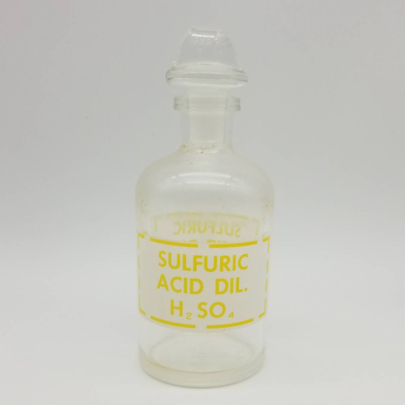 Vintage Sulphuric Acid Glass Bottle Chemistry Container Etsy