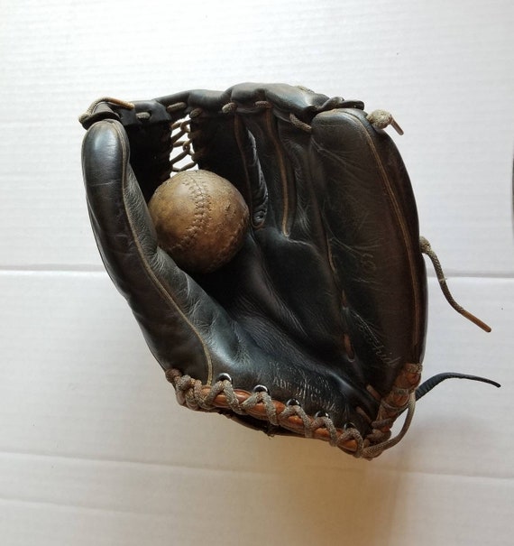 Antique Cooper Weeks Glove Black Genuine Cowhide Mitt Etsy