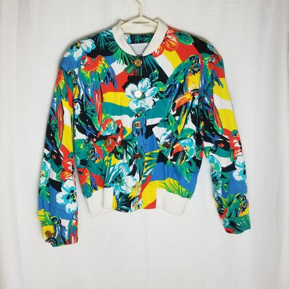 Vintage 1980s Escada Toucan Jacket, Parrot Jacket,