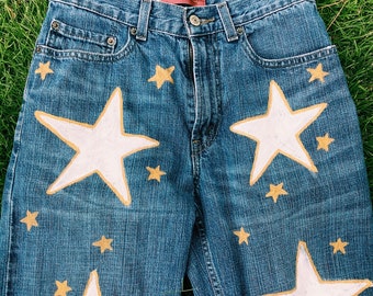 painted star jeans
