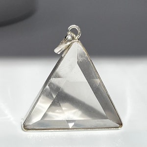 Vogel type Crystal Clear Quartz Crystal Triangle Pendant w/possible inclusions Gemstone Options, clarity meditation