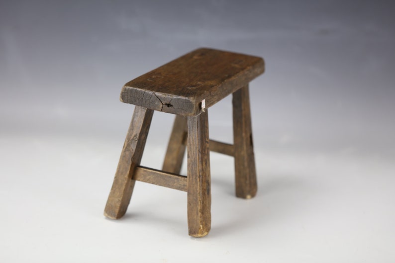 A Chinese Antique Style Brown Walnut Wood Mini Bar Stool Image 0
