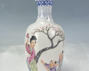 詳細な大型広東風粉彩蓋付き壺 - Etsy 日本