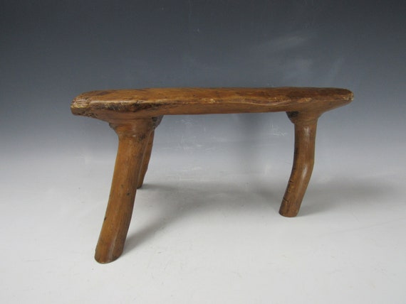 A Chinese Walnut Single Tree Piece Wood 3 Legged Stool Chair Etsy