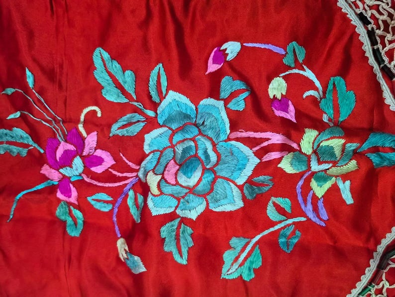 Chine Flocked Flower Pattern Skirt main image 1