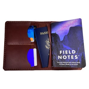 Travel Passport Notebook Wallet - Medium Brown - Handmade Leather Wallet - TW1