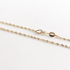 Chain Jewelry Making Gold, Chain For Necklace - 45 cm / 17.7 inches, 0.84 gr, Singapore Necklace 14K Solid Gold Findings, Chain For Pendant