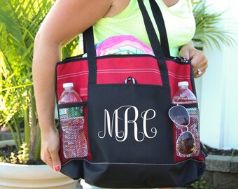 Personalized Monogram Bag, Monogram  Bag, Heavy tote bag,  zippered main compartment, Heavy canvas, Carryall, tote bags,
