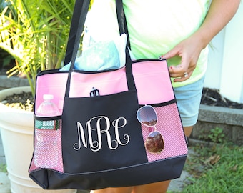Monogram  Bag, Heavy tote bag,  zippered main compartment, Heavy canvas, Carryall, Monogram tote, Personalized Monogram Bag, tote bags,