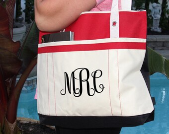 Personalized bag with monogram, Heavy tote bag, zippered, Heavy canvas, Carryall, Personalized Bag